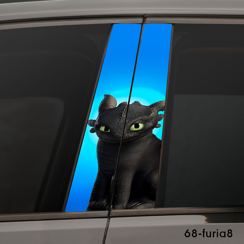 Дракон з мультфільму на синьому фоні 68