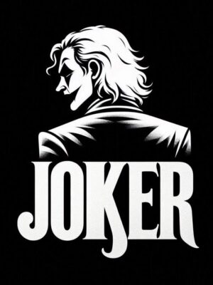 Біла вінілова наліпка JOKER силует для автомобільного скла